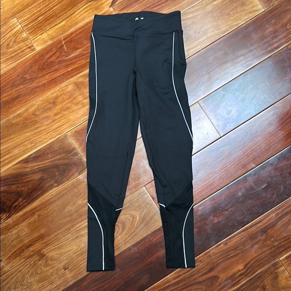 925fit Black Leggings with White Accents